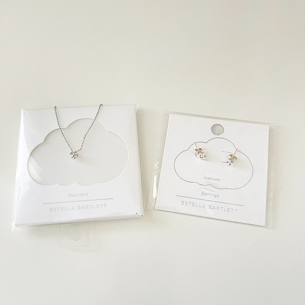 Estella Bartlett Silver Necklace and Earrings Set